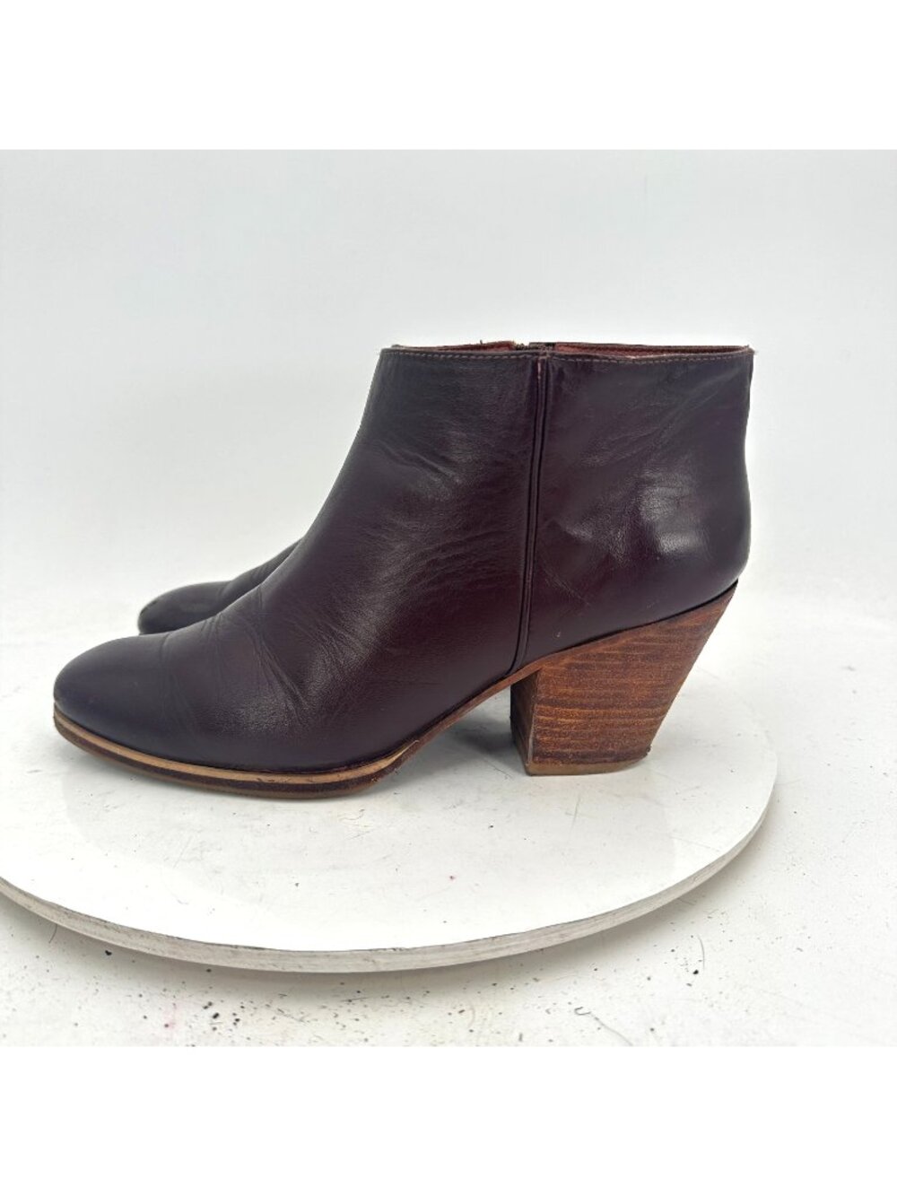 Rachel Comey Women Size 9.5 Dark Brown Leather Side Elastic Heel Ankle Boot